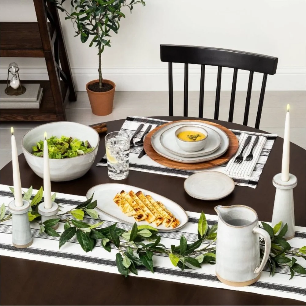 8" 4pk Stoneware Reactive Glaze Salad
Plate Set Gray - Hearth & Hand - Picture 3 of 8